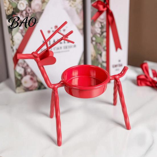 Durable Iron Craft for Bedroom Deer Shape Candle Holder, Metal Tealight Stand Dining Table Wedding Vintage Style Ornament Centerpiece, Decorative