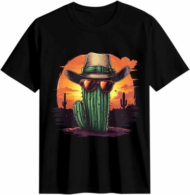 Cool Cactus Cowboy Sunglasses Sunset Desert T-shirt