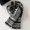 New Autumn Winter Fair Isle Scarf for Women Retro Color Block Wool Blend Thick Warm Korean Atmosphere Neck Wrap