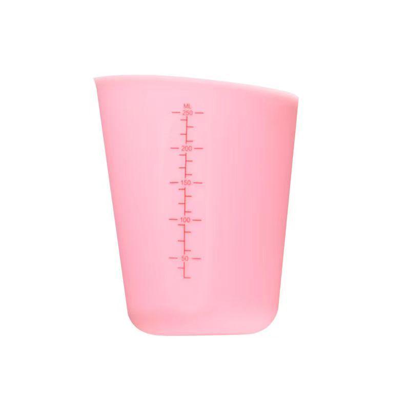Food Grade Silicone Measuring Cup with Double Scale, 500ML/250ML, for Baking and Milk.