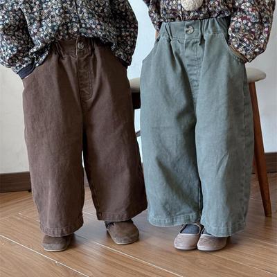 Jiaye Tongpin 2025 Herbst Kinder Distressed Baumwolle Weitbeinige Hosen
