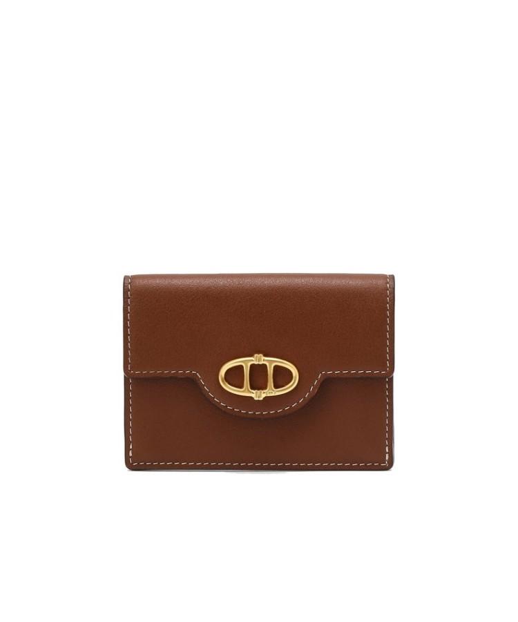 Athe Vanessabruno Brown Leather Flap Card Holder Aaho6E361W2