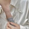 Korean Style 925 Silver Oval Bead Clavicle Necklace Women Niche Design Silver Jewelry