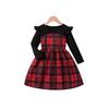 Elegant Black and Red Dress for Girls Summer Children's Fashion Princess Dress