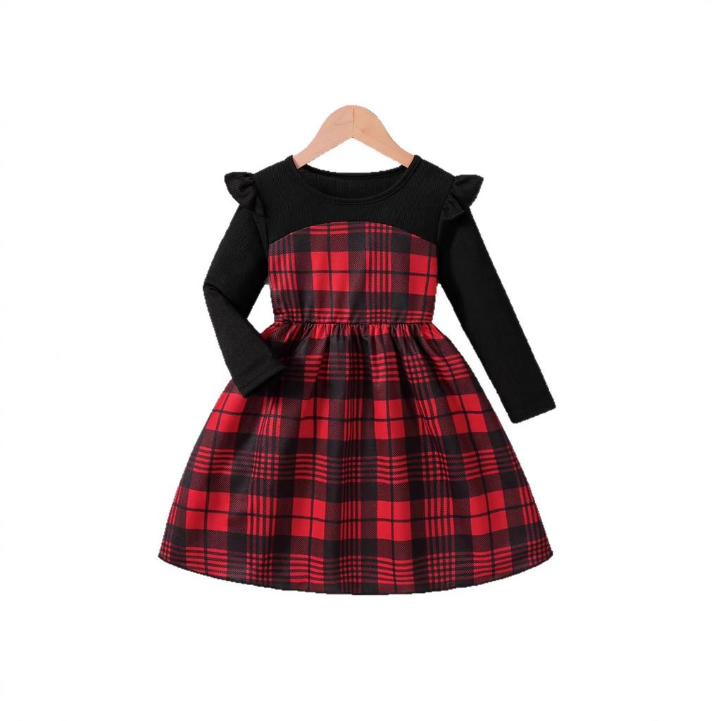 Elegant Black and Red Dress for Girls Summer Children's Fashion Princess Dress
