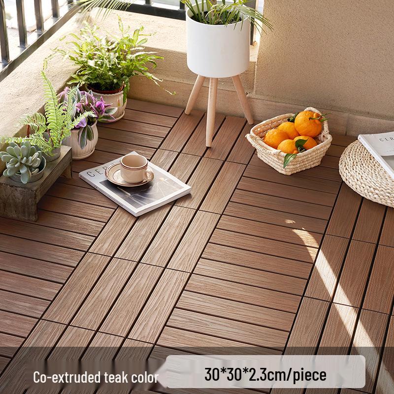 Wasserdichte, wartungsfreie WPC-Terrassendielen für Terrassen, Gärten und Balkone - Selbstverlegend und korrosionsbeständig