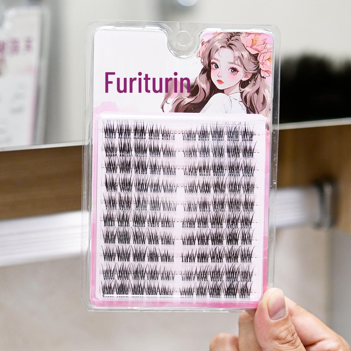 

Fuli Lin Білий Місяць Димові Очі Корейські Накладні Вії - Стиль Дженні, Покращена Велика Ємність