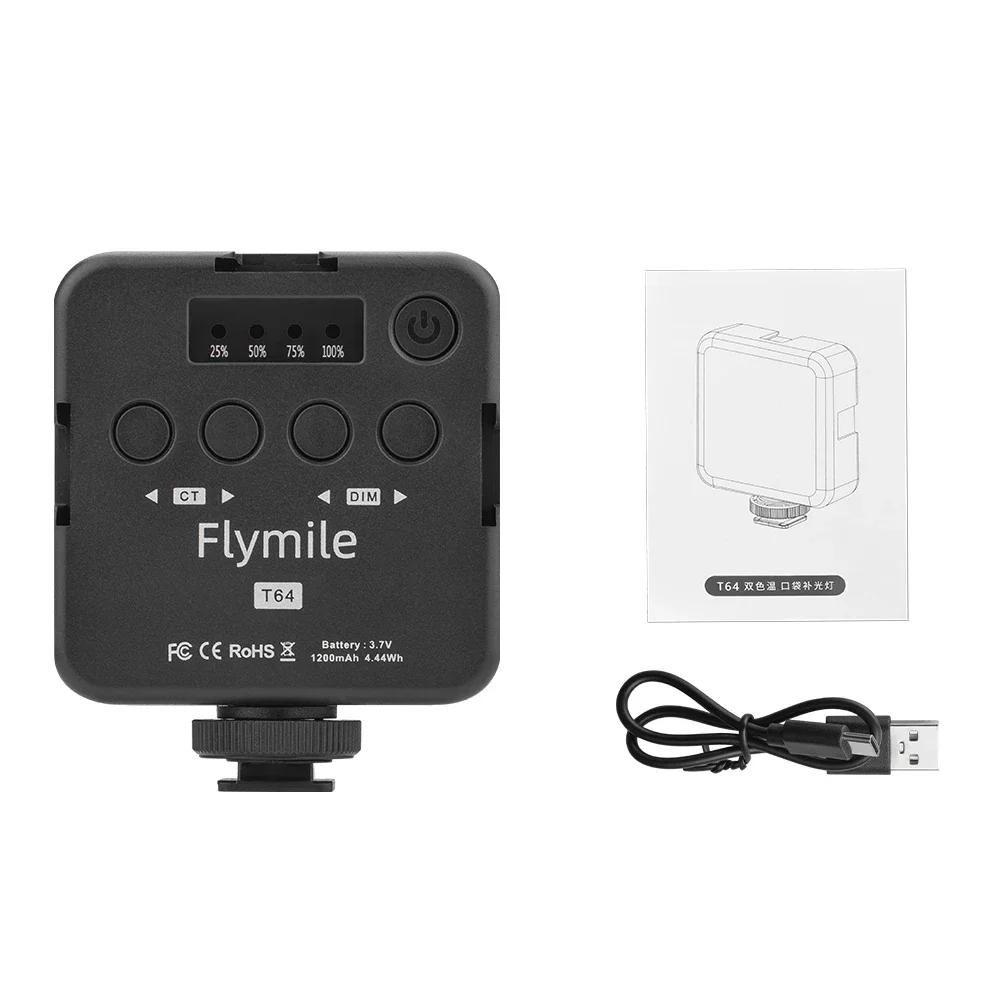 

Flymile Mini Fill Light for Gopro Hero 12/11 Camera Phone RGB/Dual Color Temperature LED Video Light 1200maH Photography Prop