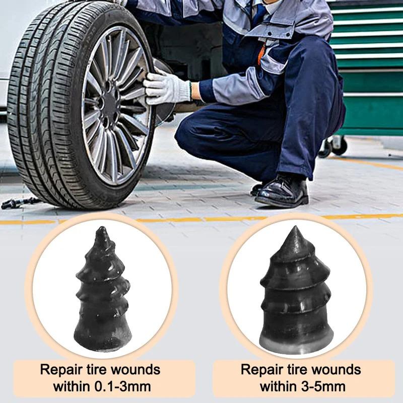 60pcs Self-Sealing Vacuum Tyre Repair Rubber Nails Heavy Duty Quick Fix Tools for Car Truck Motorcycle Scooter Bike
