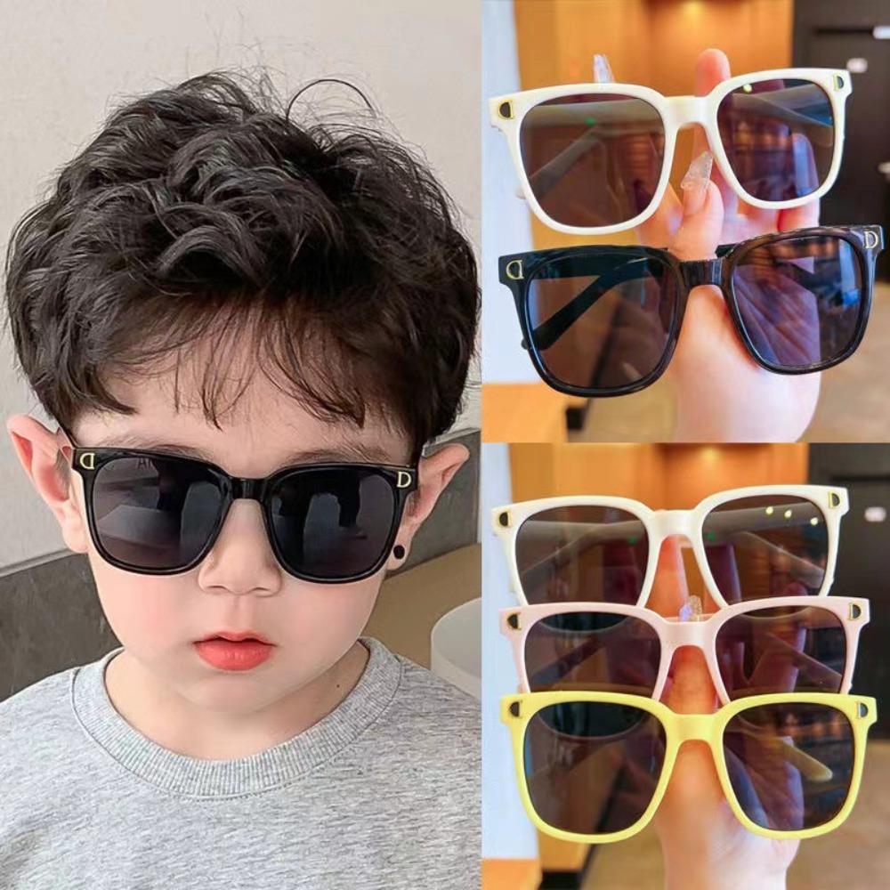 Korea Children's Fashion Candy Color Cute Glasses Baby Square Large Iridescence Sunglasses For Kids Shade For Boy And Girls