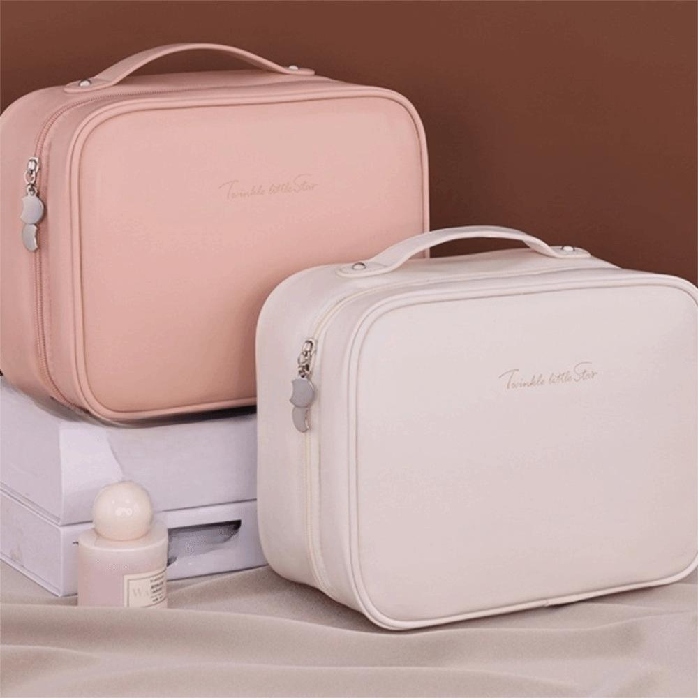 Luxury Double Layer Cosmetic Bag Zipper Portable Toiletry Bag Make Up Storage Organizer Travel