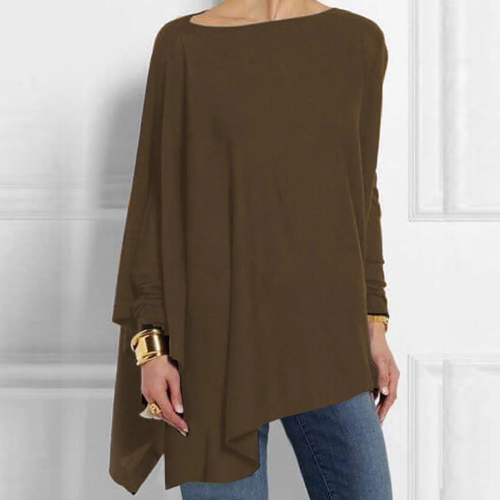 

Fashion Women And Winter Long Sleeve Pullover Casual Tops M кофейный