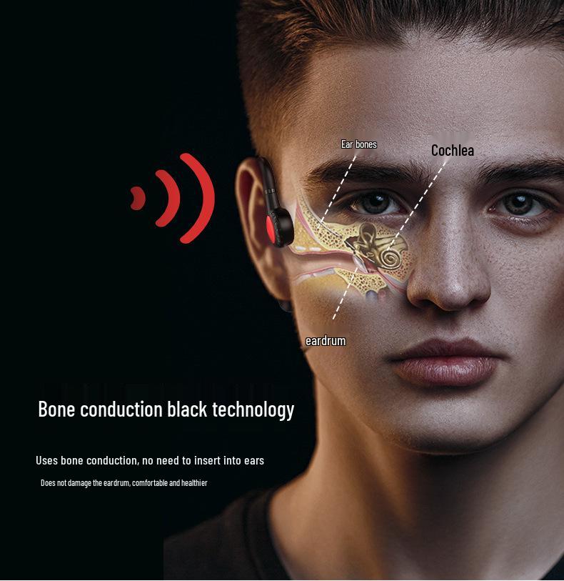 M618 True Bone Conduction Wireless Bluetooth 5.0 Ear Hook Sports Earphones.