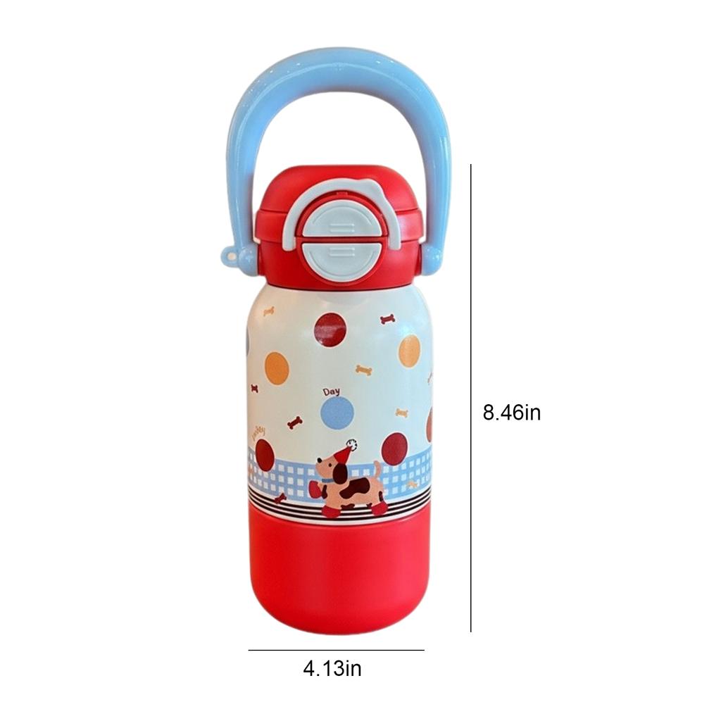 3In1 Cartoon Water Cup with Shared Cup Portable Drinking Bottle 316 Stainless Steel Cute Pattern Straw Cup Gift for Friends
