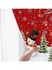 2pcs Christmas snowman pine tree curtains   pole pocket design   protect privacy   suitable for decorating various scenes