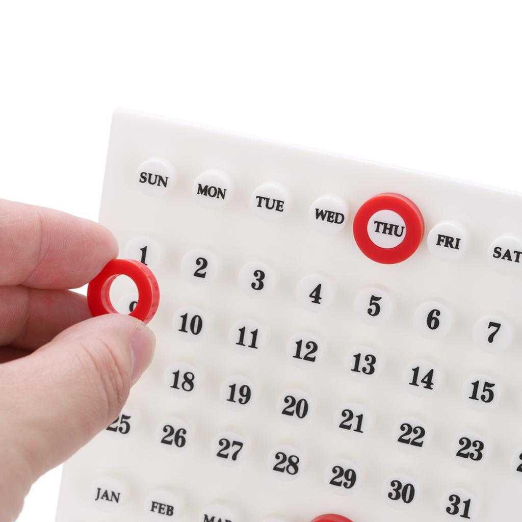 Wood Perpetual Calendar Acrylic Wooden Base Handmade DIY Calendar Stand Office Home Decoration Desktop Month Week Date Display