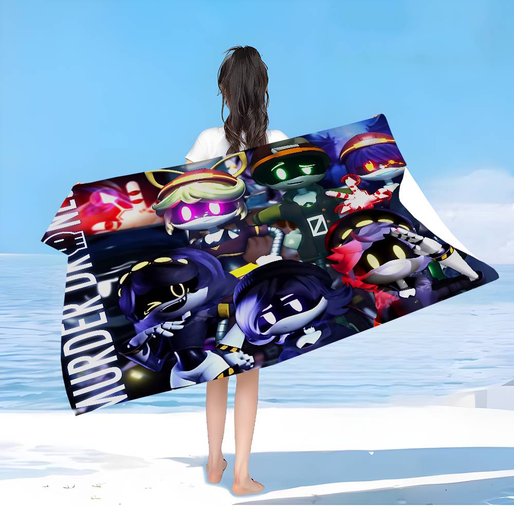 Murder-Drones Cartoon Beach Towel Colorful Bath Towels For Girl Microfiber Quick Dry Sand Free Beach Yoga Spa Gym Pool