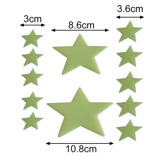 12 Stück leuchtende, im Dunkeln leuchtende Sterne Wandaufkleber für Zuhause, Schlafzimmer, Schlafsaal, Dekoration