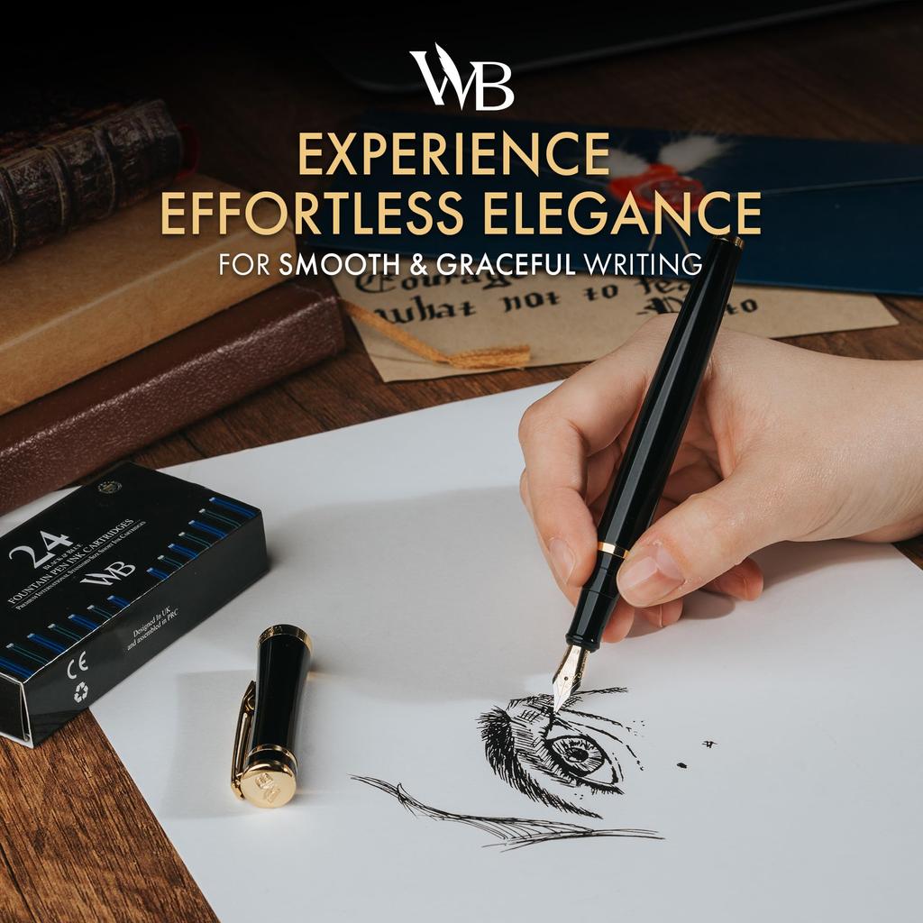 Erudite Extra Fine Nib Section Gold Poly Bag Packaging - (Black Trim) -1pc