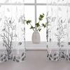 2pcs Leaves Printed Translucent Gauze Curtain Home Curtain