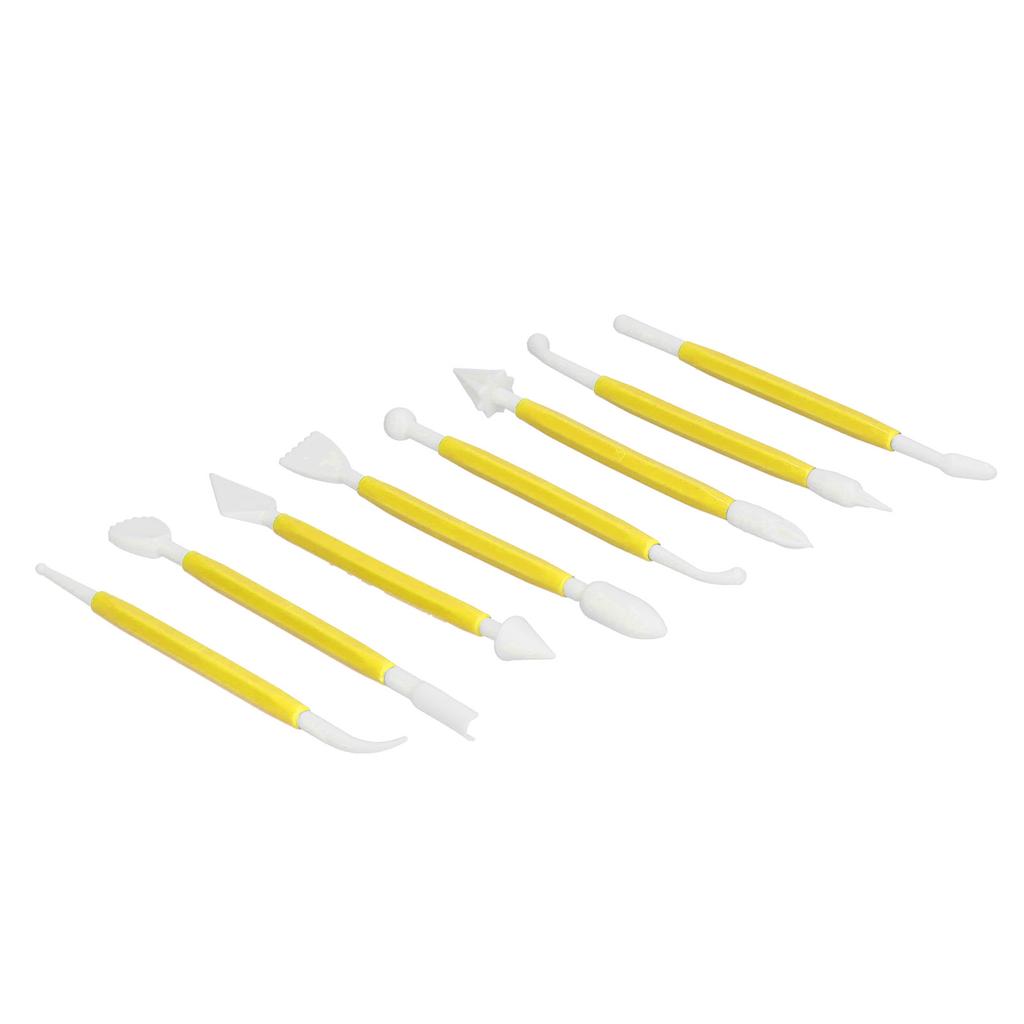 8Pcs DIY Fondant Tool Cake Pastry Carving Cutter Chocolate Decorating Mold Set for BakeryYellow