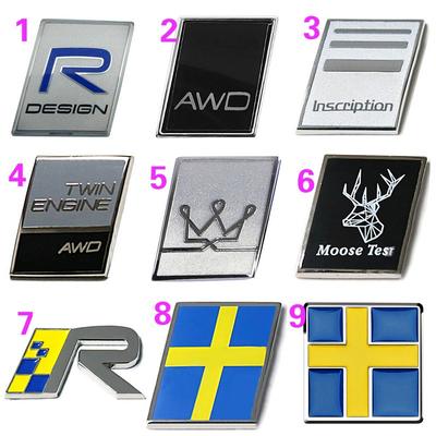 Car Rear Trunk Logo Nameplate Sticker Metal For VO+LVO XC60 XC40 V90 S60 V60 T5 T8 AWD RD Inscription Flag Badge