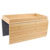 Flexible Couch Armrest Organizer Bamboo Wood Foldable Rectangular Non Slip Sofa Armrest Tray Table F