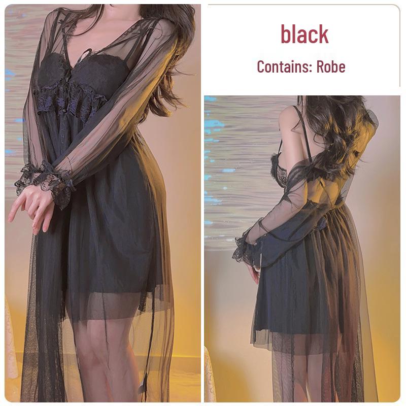 

Элегантная сетчатая кружевная ночная сорочка без спинки с подкладкой и соблазнительной деталью One Size