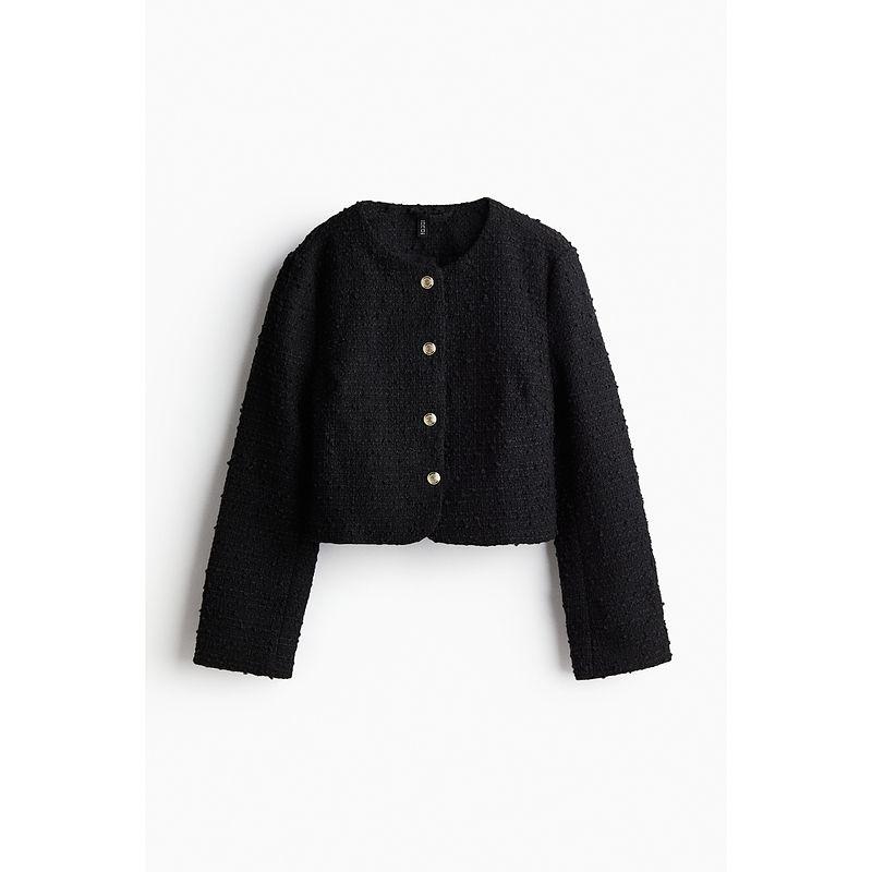 

Женская одежда HM Летнее короткое пальто круглый вырез однобортное бархатное золотое изящное верхнее платье 1228992