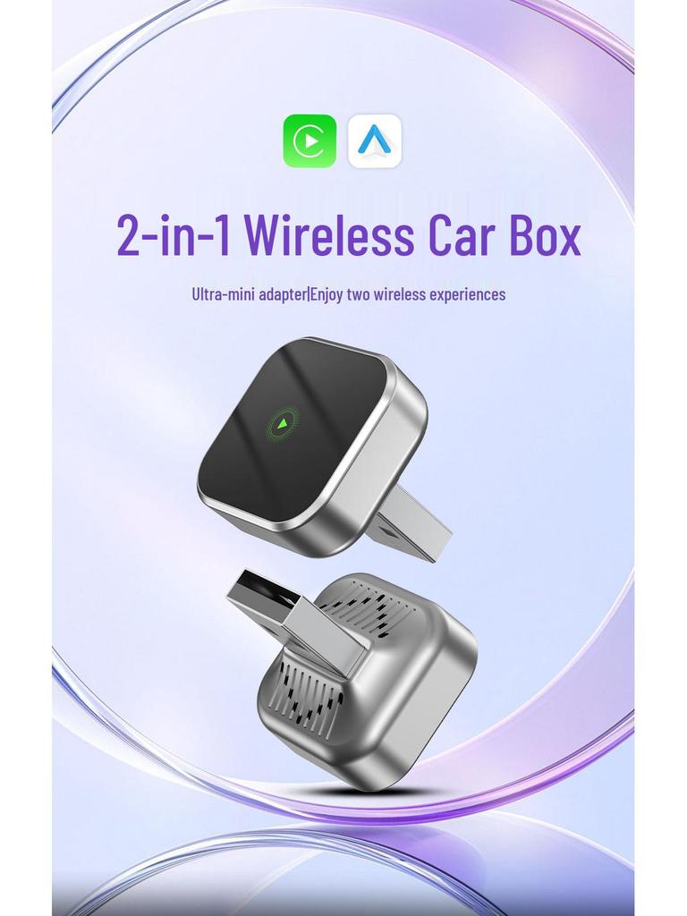 Dual-Function Wired to Wireless CarPlay Box for Apple & Android Auto