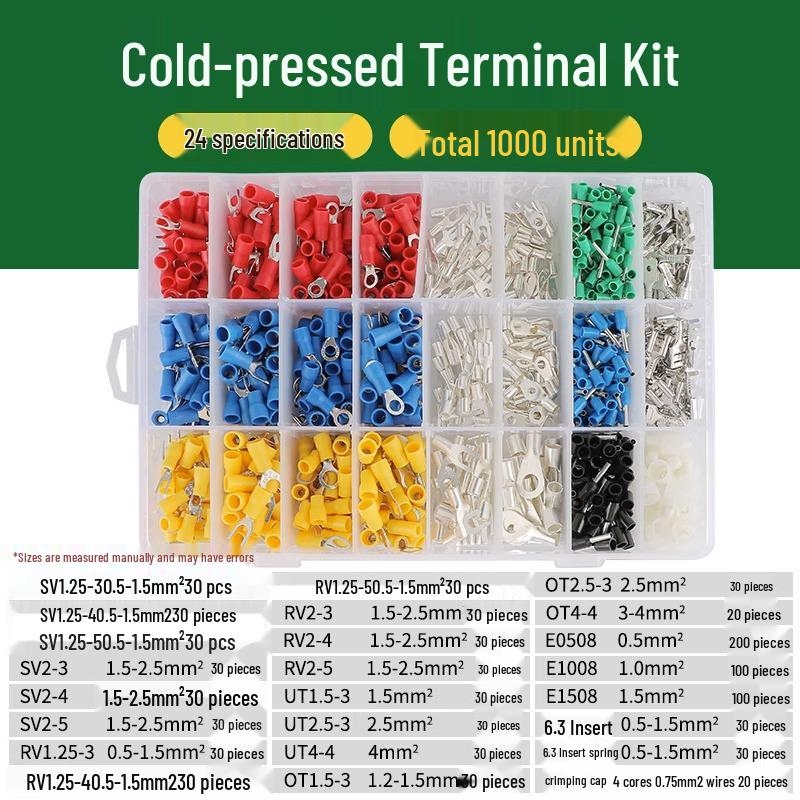Tubular Needle Terminal Set: RV Crimp Pliers & SV/OT/UT Copper Lugs