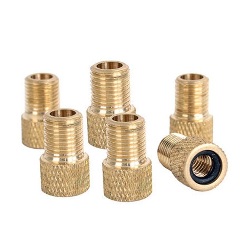 2 x BRASS ADAPTOR PRESTA TO SCHRADER BICYCLE VALVE CONVERTER BIKE PUMP