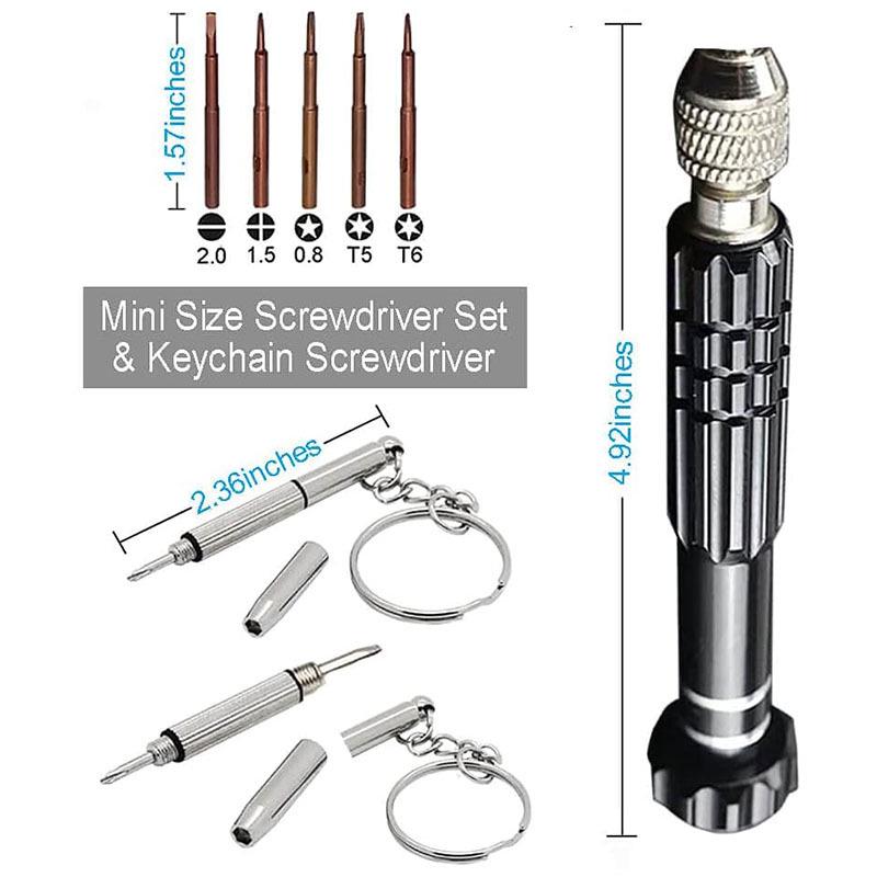 Precision Aluminum 5-in-1 Screwdriver Set for Watch Repair