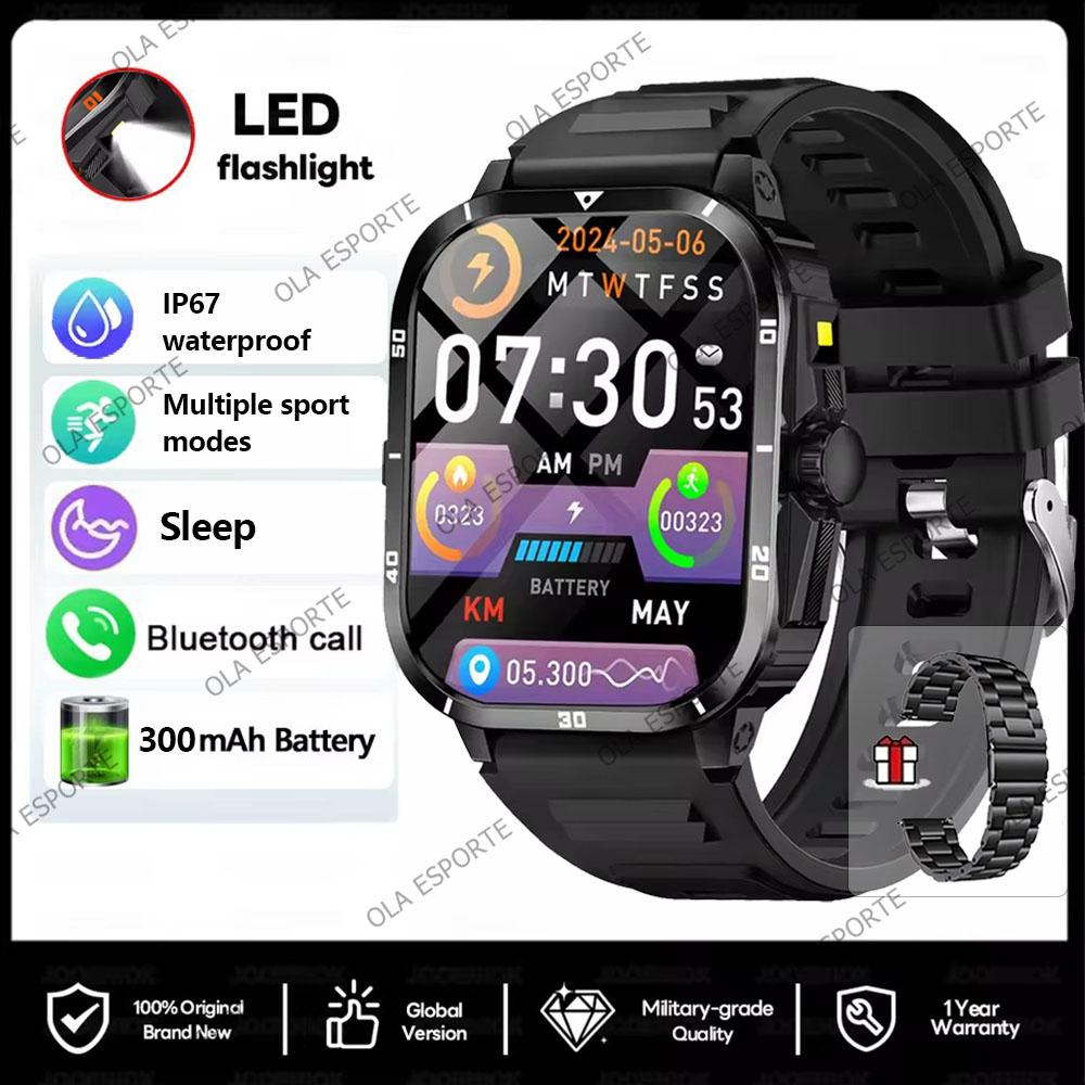 New Smartwatch Bluetooth Calling, Message Alerts, Alarm Clock, Outdoor LED Flashlight, Multi-Sport Mode Smart Watch Men Women
