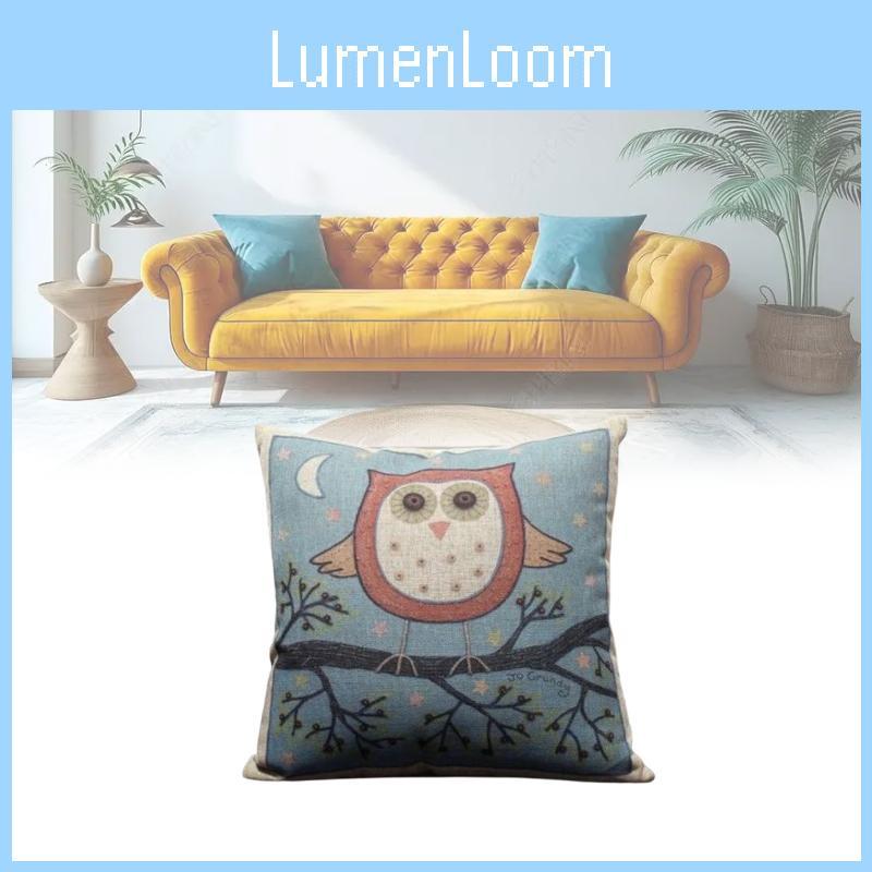 Decorative Owl Anime Cushion Removable Linen Cover Soft Polyester Couch Filling
