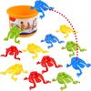 10-60Pcs Jumping Frog with Bucket Bounce Fidget Toys Novelty Assorted Stress Reliever Birthday Gift Boys Girls Party Favor Game
