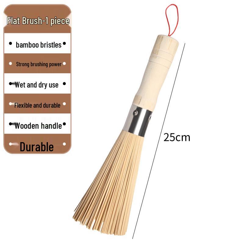 ZISIZ Natural Bamboo Pot & Dish Scrubber