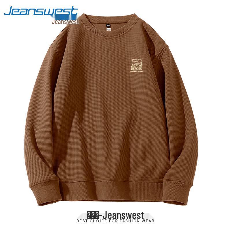 Jeanswest Men's Heavyweight Waffle Knit Crewneck Sweatshirt