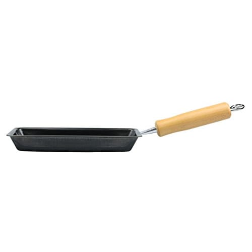 Pearl Metal Tsubame-Sanjo Iron Omelet Frying Pan, 9.5 x 20cm, Induction Compatible, One-Time Roll, Bento Box Omelet Pan, The Iron, Black, HB-2407