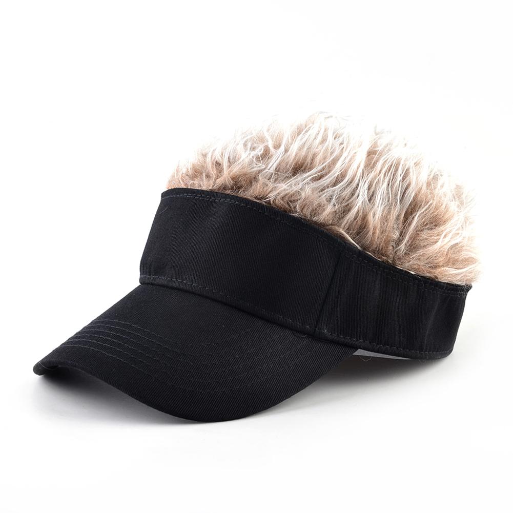 Fashion Baseball Cap With Fake Hair Summer Men's Outdoor Camouflage Visor Hat Women Adjustable Sunshade Snapback Wig Top Caps