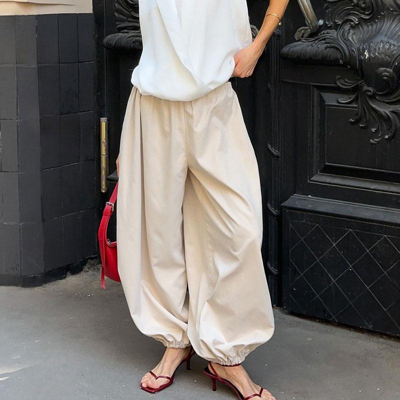 Spring and Autumn Women Casual High Waist Bloomers Long Pants Big Wide Leg Pants Women Clothes Trousers