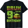 Funny Birthday Boy Bruh It's My 9th Birthday Game Pixel T-Shirt Unisex T-Shirt