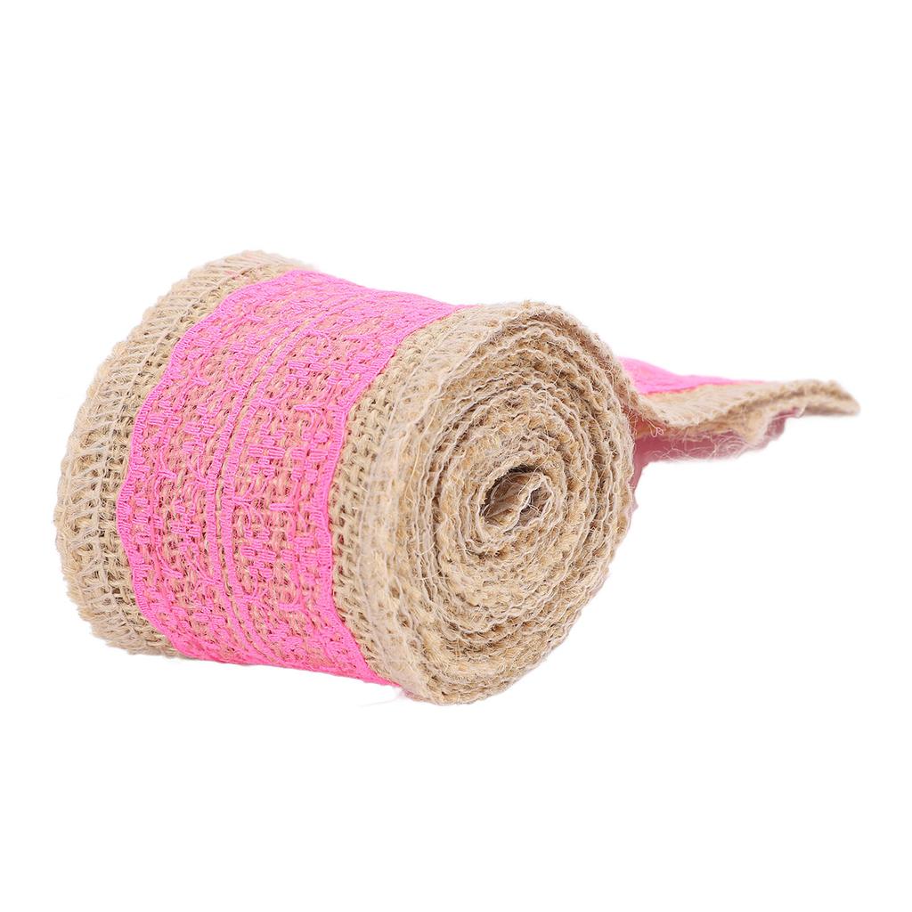 5 Rolls Burlap Lace Ribbon Decorative Jute Burlap Ribbon Roll for Crafts Festival Decor