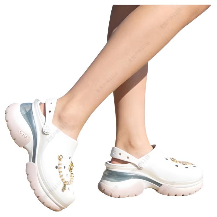 Crocs Einfache und bequeme Delfin-Clogs Damen-Schuhwerk Mondlicht-Grau 212811-1NK