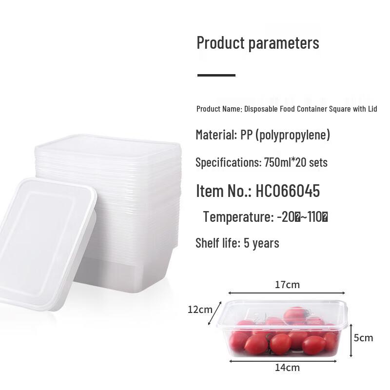 

Disposable Square Food Containers with Lids