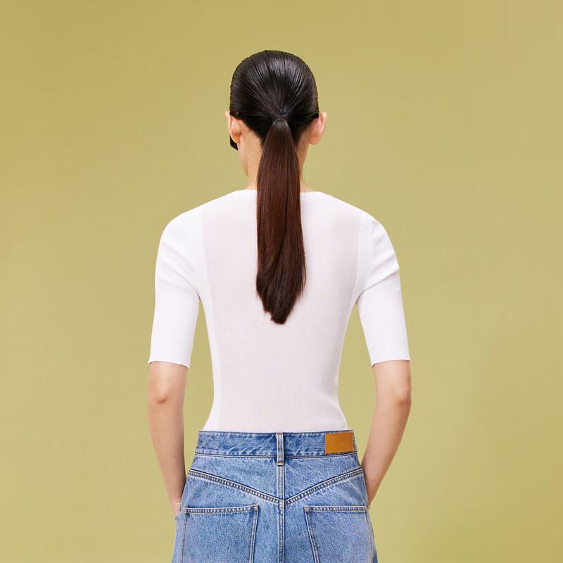 Less 2024 Spring Short-Sleeve Round Neck Knit Sweater