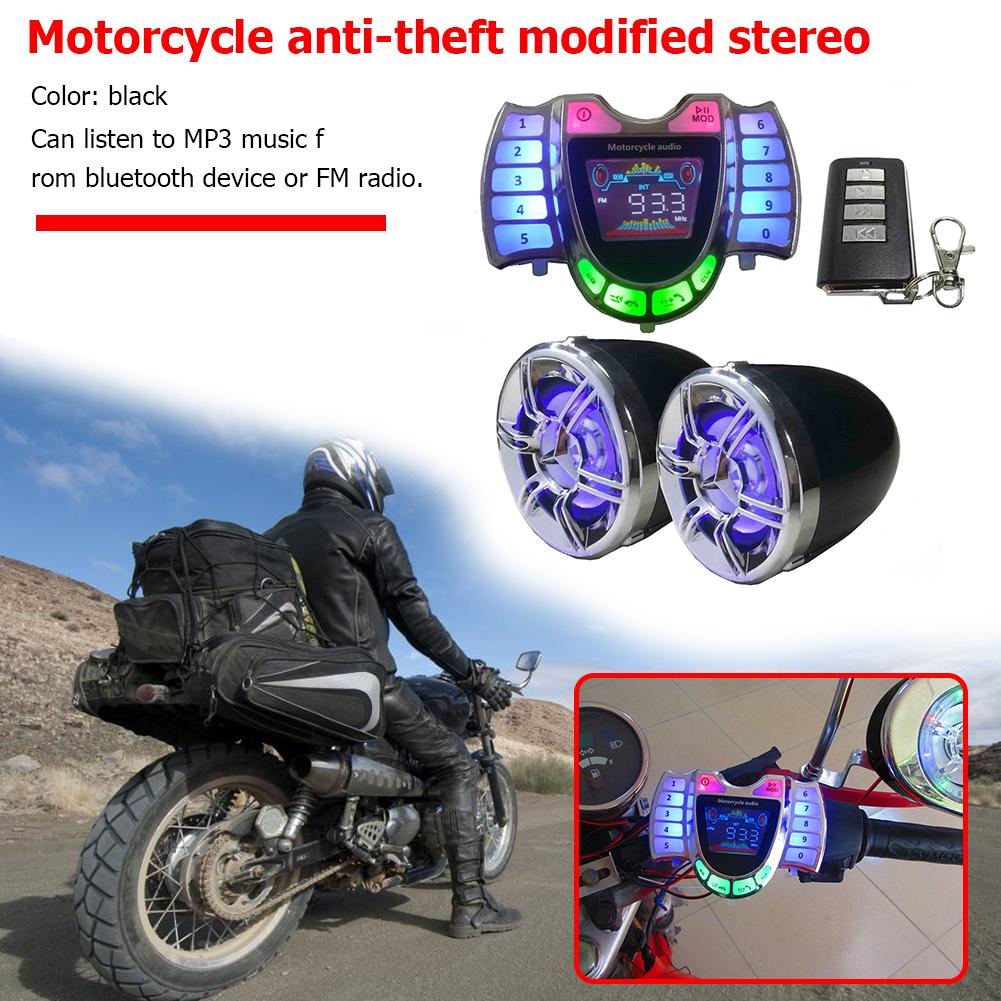 HY-008 Bluetooth-compatible Motorcycle Stereo Speaker System Handsfree TF AUX FM Radio USB