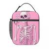 Pink Skull Girl Pattern Insulated Lunch Bag for Women Office Cooler Thermal Food Box Tote Portable Lunch Boxes Container