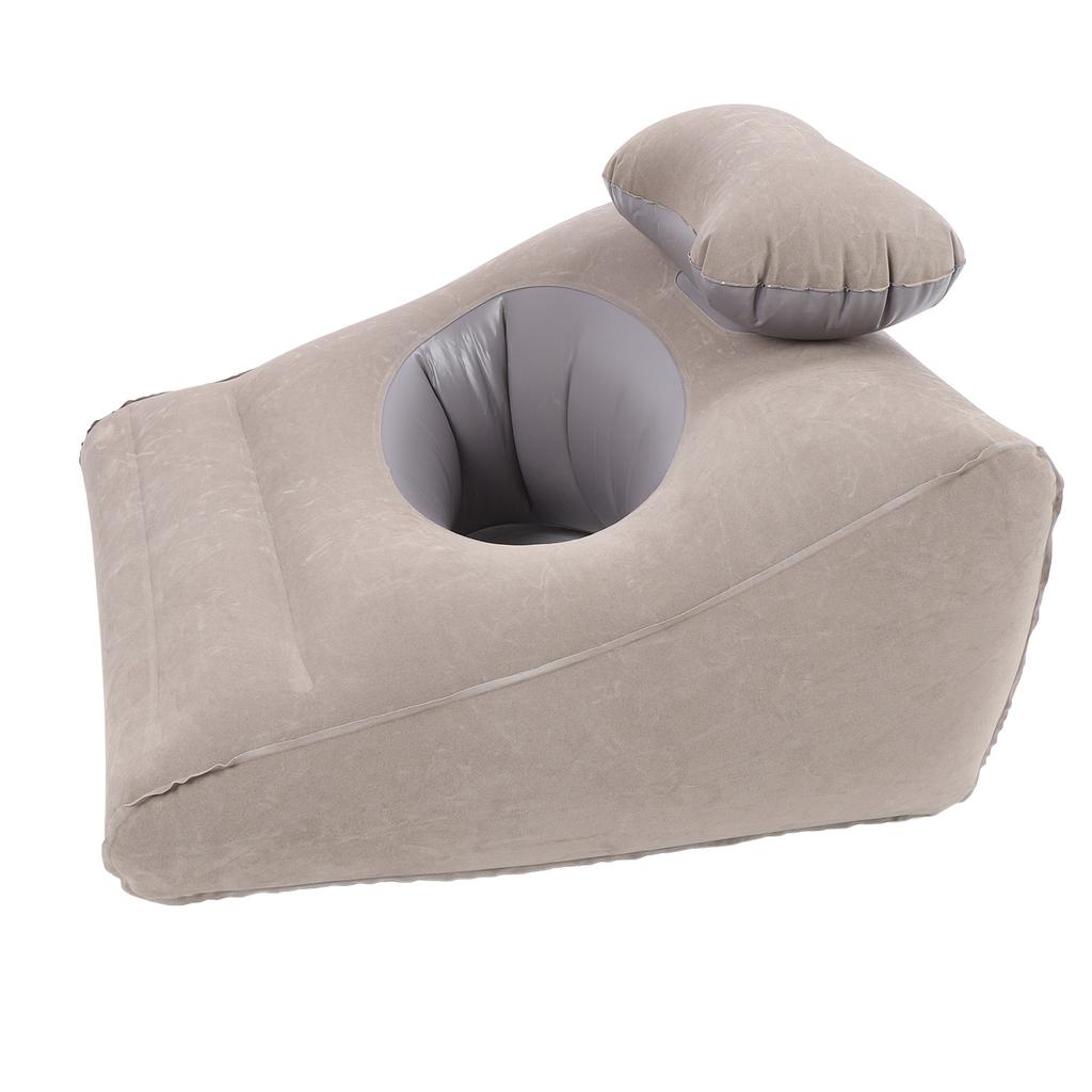 Aufblasbares Beinhochlagerungskissen PVC Beflockung Ergonomischer Aufblasbarer Beinauflagekeil zum Lesen, Spielen, Schlafen auf dem Bauch