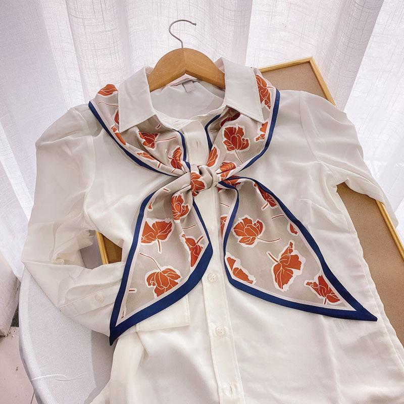 Luxury Long Silk Scarf Bag Tie Lady Neck Skinny Scarves Hairband Foulard Horse Print Brand Women Neckerchief Ribbon